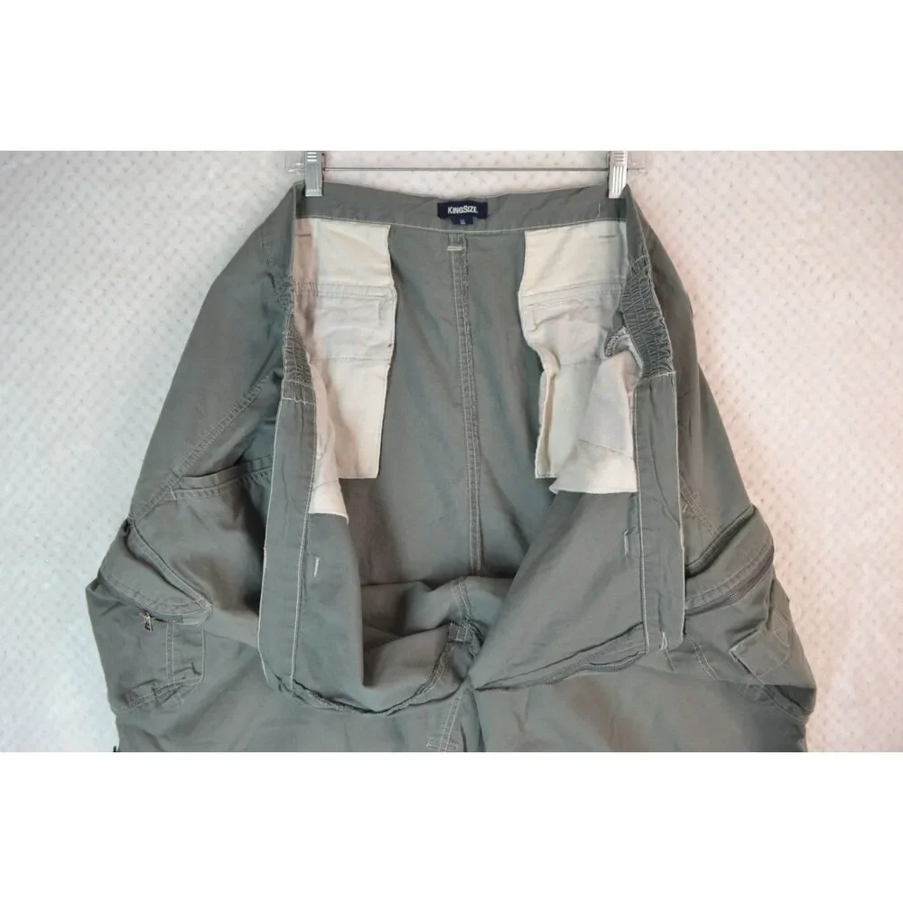 King Size Men's 52 Grey Cargo High Rise 13 inch Shorts